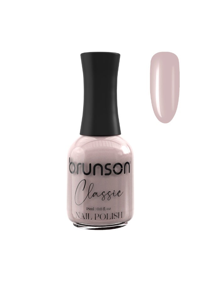 Brunson Classic Nail Polish 18ml Fast Dry Nail Lacquer Nail Harderner Normal Polish Glossy Gel Effect Quick Air Dry Long-Lasting Natural Nail Enamel Salon Quality Manicure Pedicure Regular Polish - Image 1